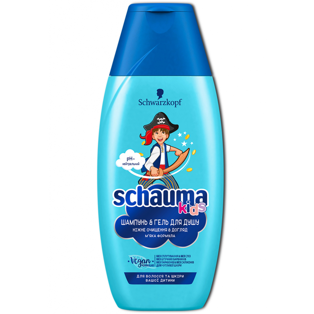 Дитячий шампунь Schauma Kids без сліз і сплутування 250 мл (3838824167664) - зображення 1
