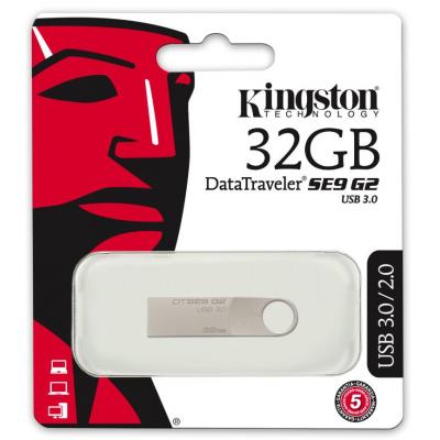 USB флеш накопичувач Kingston 32GB DataTraveler SE9 Silver USB 2.0 (DTSE9G2/32GBZ) - зображення 3