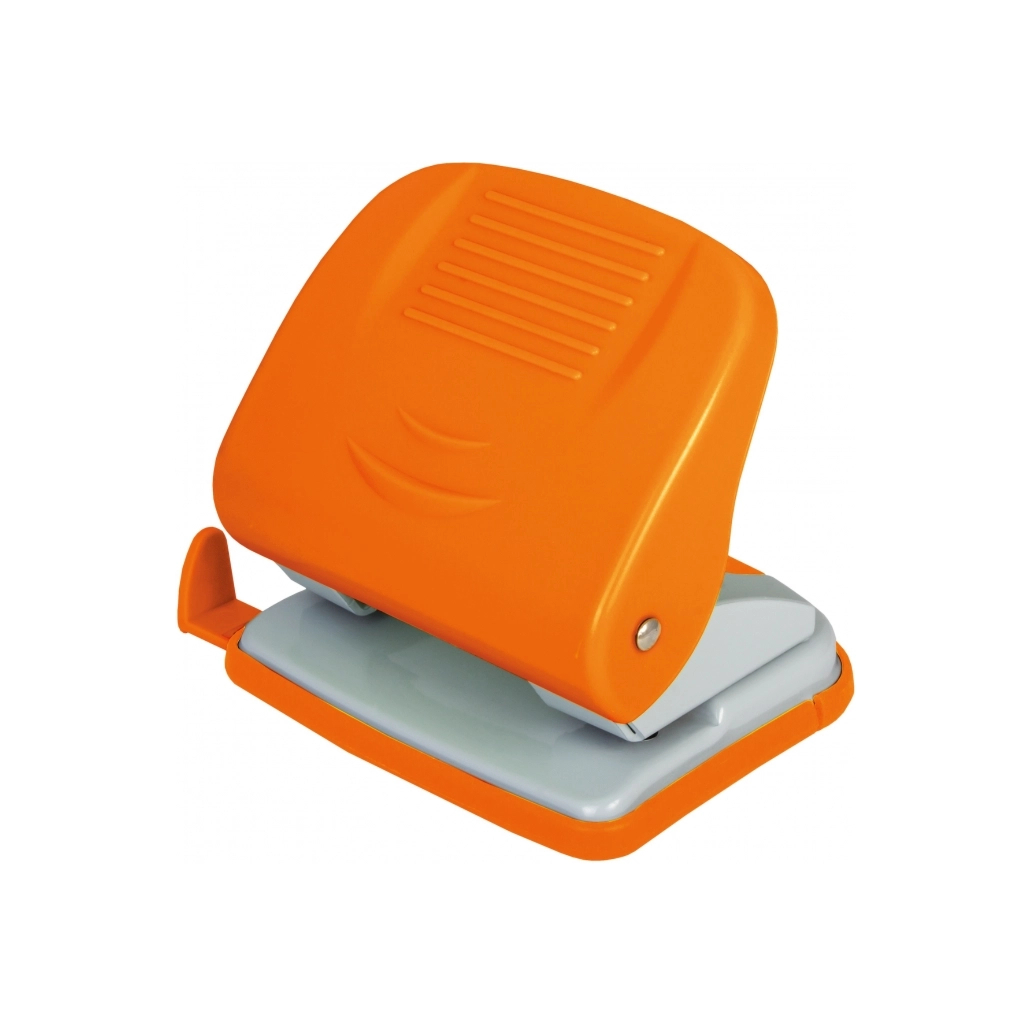 Діркопробивач Economix пластиковий з лінійкою, до 30 аркушів, помаранчевий (E40135-06) - зображення 1
