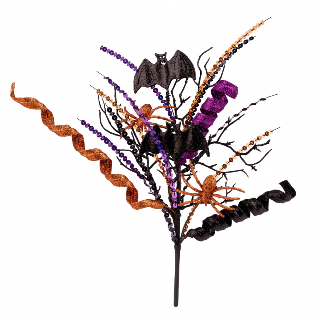 Декоративна гілка YES! Fun Хелловін Bat 38 см, гліттер (974301) - picture 1