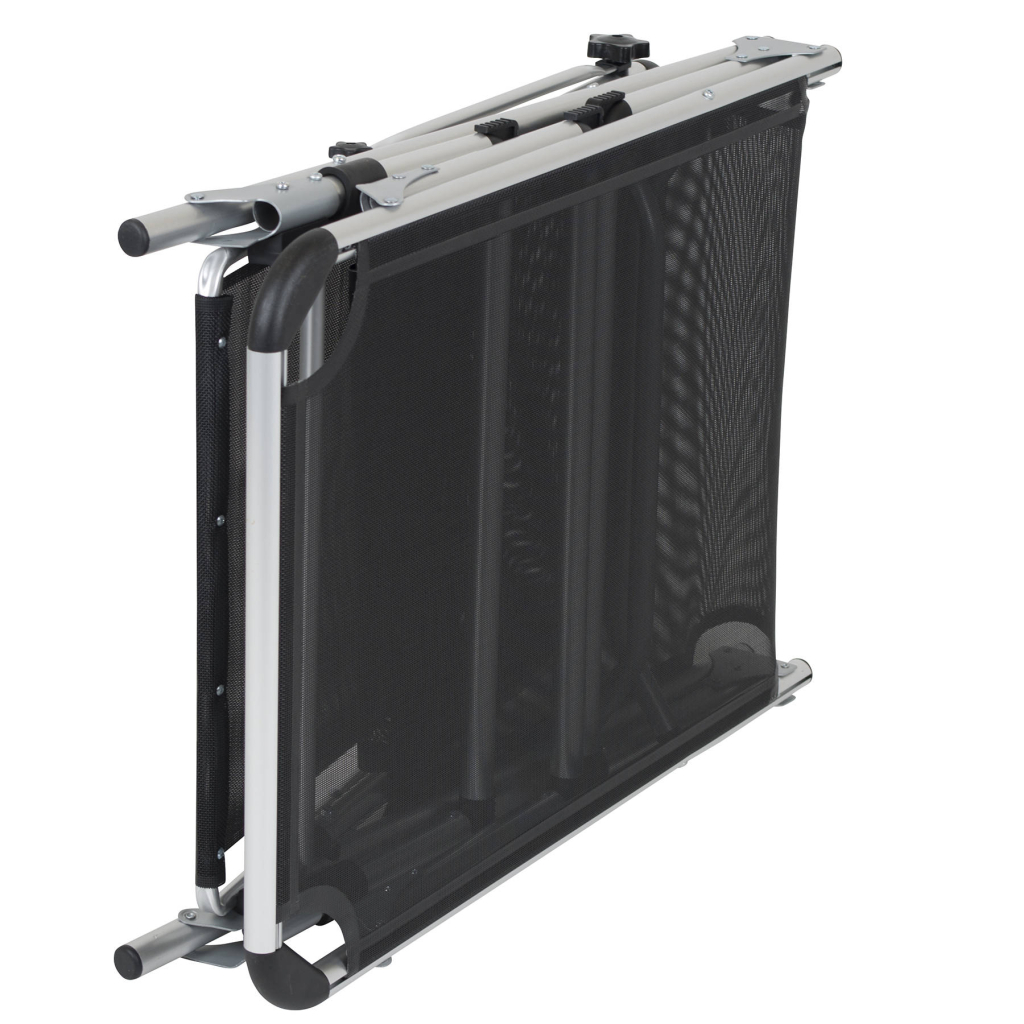 Розкладачка Bo-Camp Sun Lounger With Sunscreen 5 Positions Чорна (1304460) - зображення 2