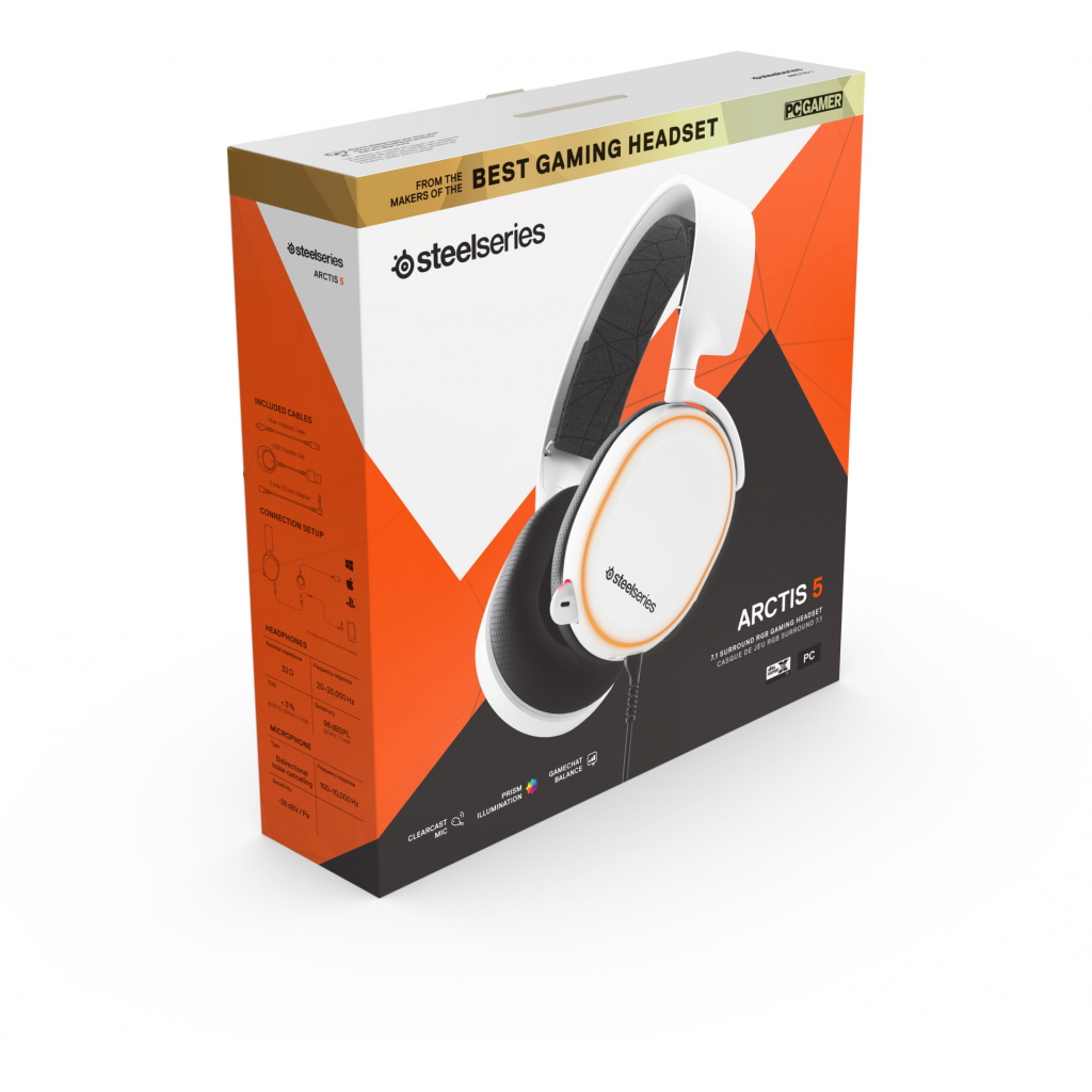 Навушники SteelSeries Arctis 5 White 2019 Edition (61507) - зображення 5