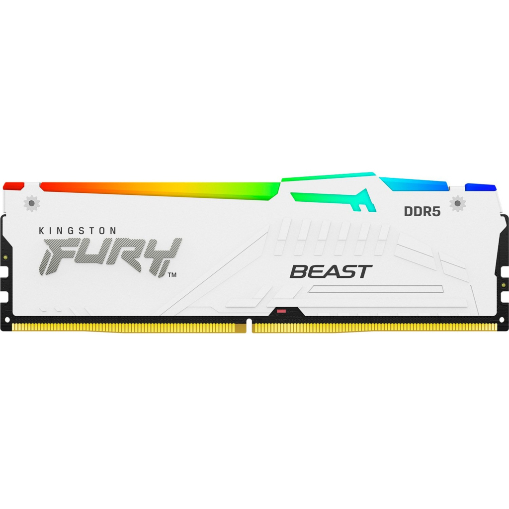 Модуль пам'яті для комп'ютера DDR5 32GB 5600 MHz Beast White RGB Kingston Fury (ex.HyperX) (KF556C36BWEA-32) - зображення 1