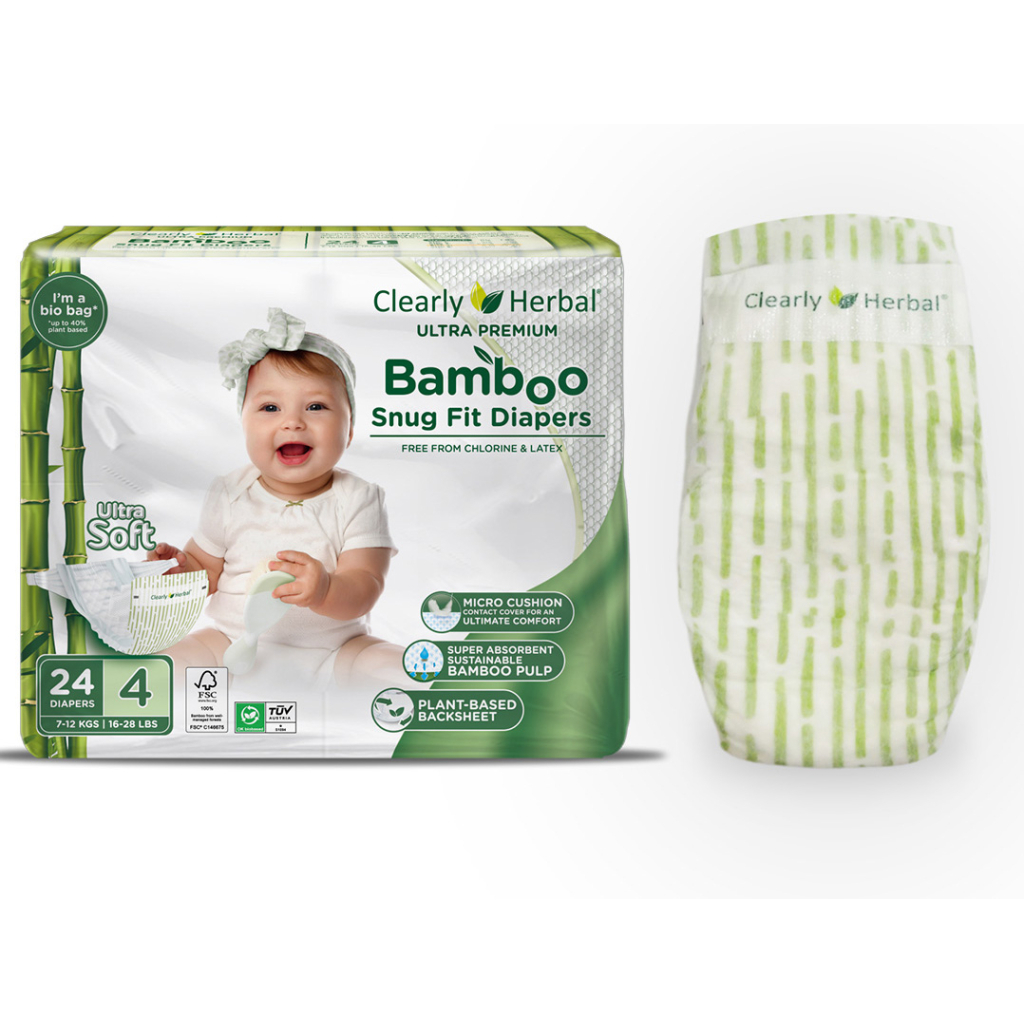 Підгузки Clearly Herbal Bamboo, розмір 4 (7-12 кг), 24 шт (1136) - зображення 1