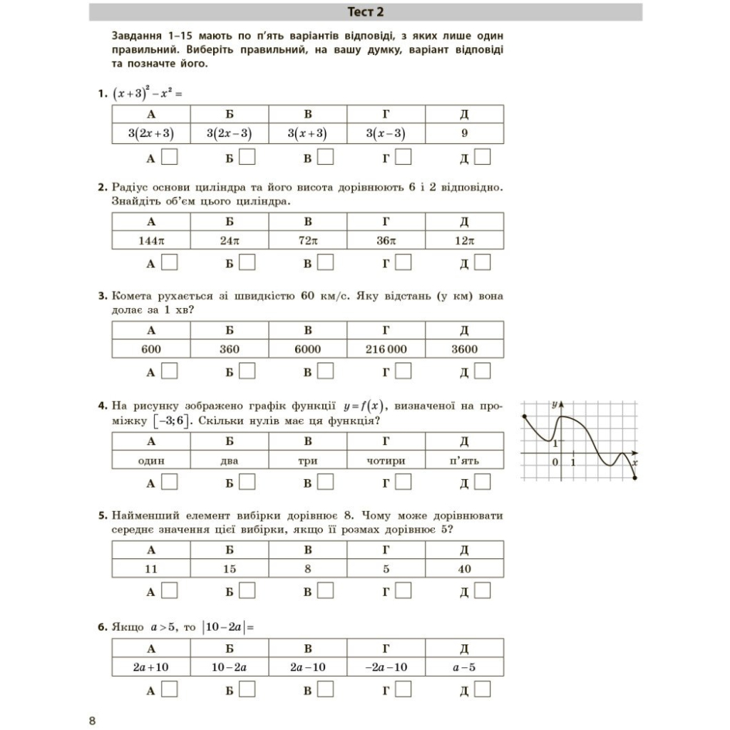 Робочий зошит НМТ 2026. Математика. Тестовий - Ю.О. Захарійченко, О.В. Школьний Ранок (9786170999436) - зображення 3
