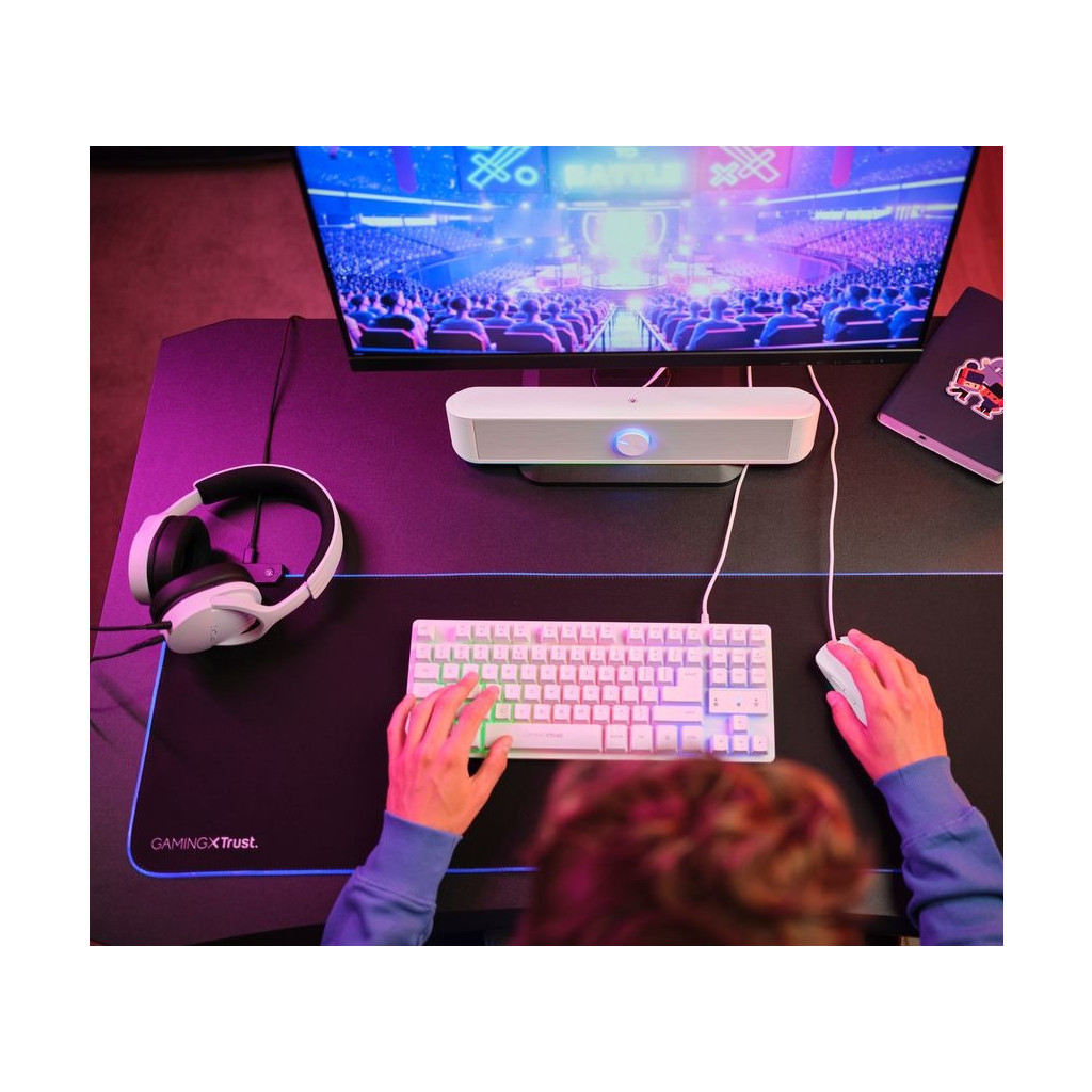 Акустична система Trust GXT 619W Thorne RGB Illuminated Soundbar White (25110) - изображение 7