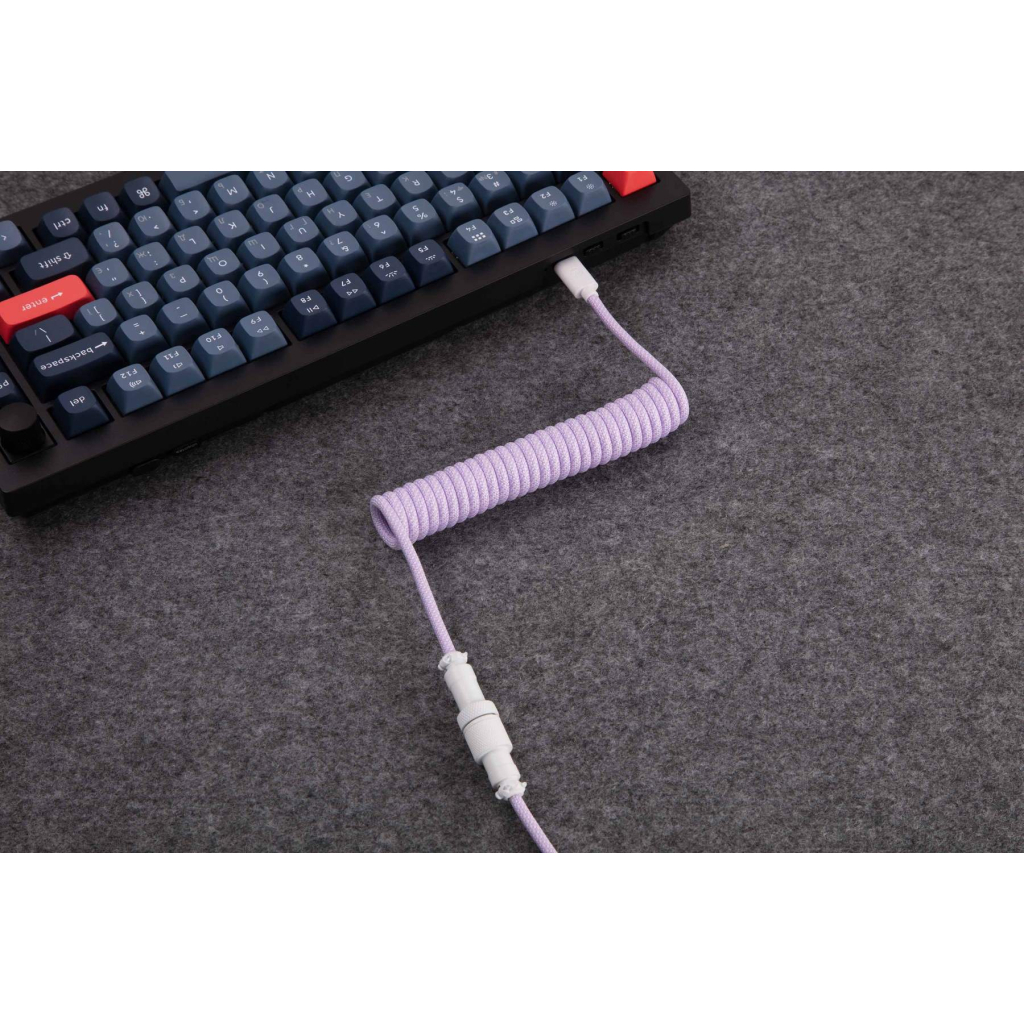 Дата кабель USB-C + USB A to USB-C 1.36m Coiled Aviator purple Keychron (CAB17_KEYCHRON) - зображення 5