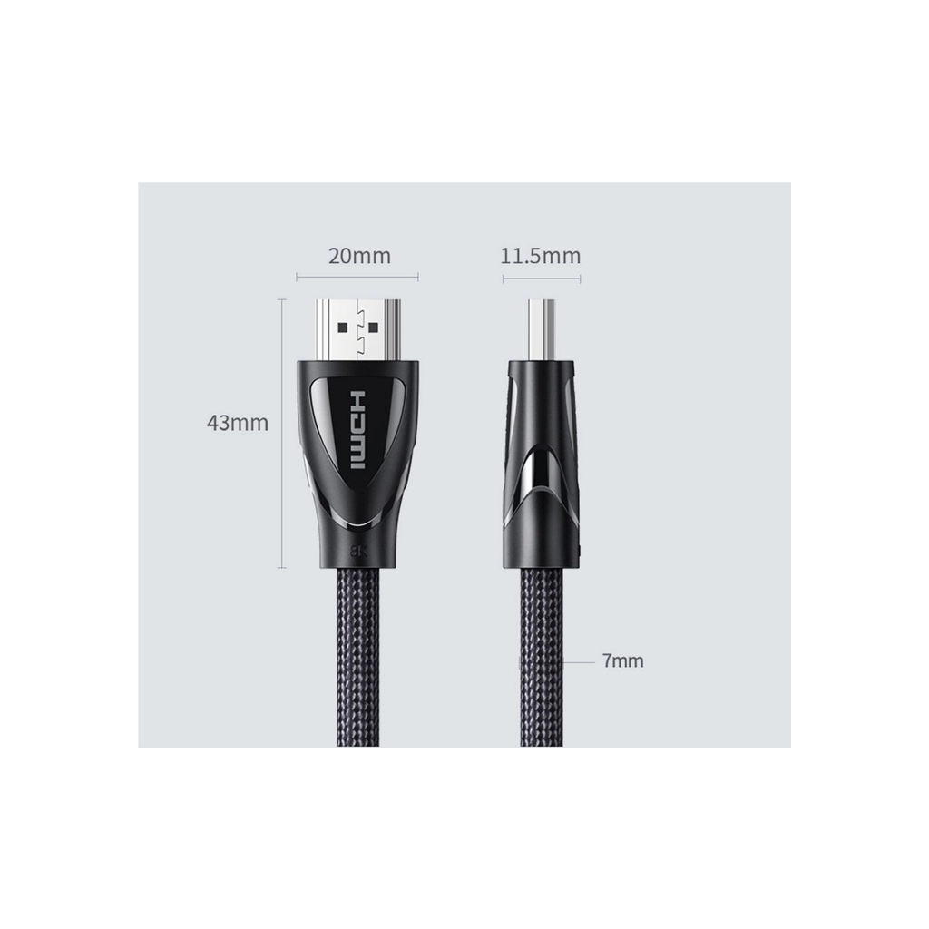 Кабель мультимедійний HDMI M to HDMI M 2.0m braided HD140 black UGREEN (80403) - зображення 5