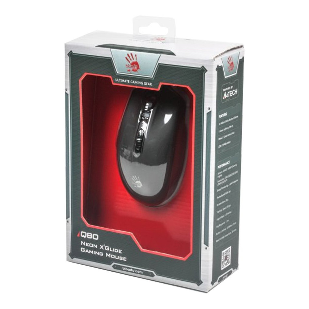 Мишка A4Tech Bloody Q80 Neon XGlide USB Black - зображення 7
