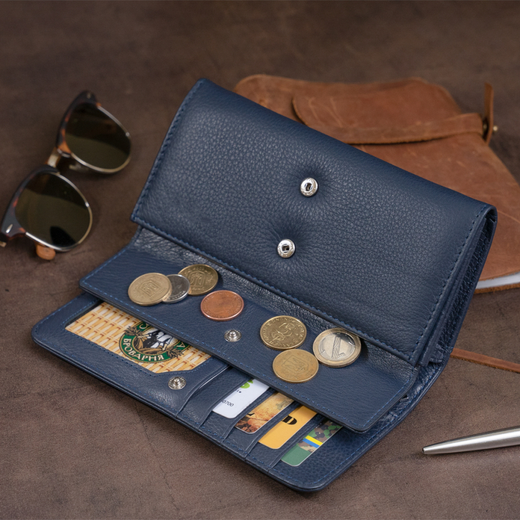 Гаманець ST Leather Шкіряний Синій (19291) - изображение 9