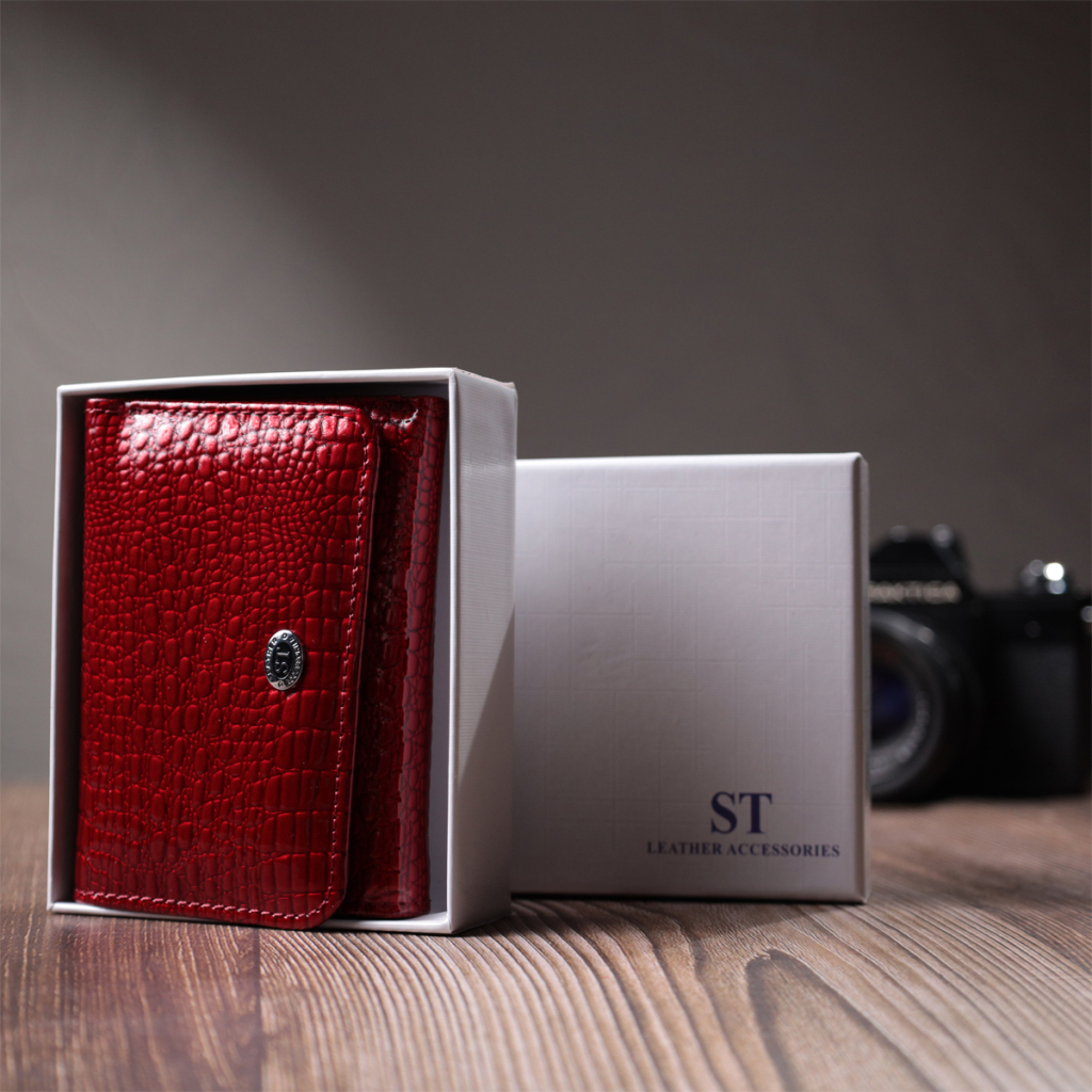 Гаманець ST Leather З натуральної шкіри Червоний (22731) - зображення 12
