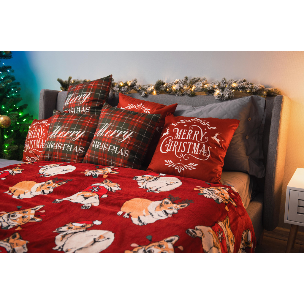 Плед Ardesto Christmas Flannel 160х200см, 100% поліестер, різдвяні коргі (ART0119PB) - зображення 6