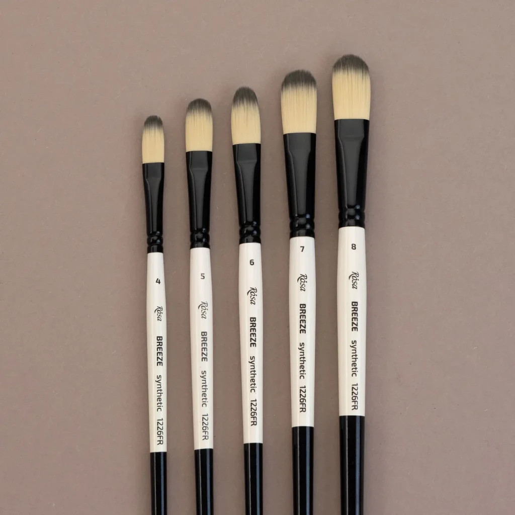 Пензлик для малювання Rosa Синтетика овальна, BREEZE 1226FR, №8 (4823098535584) - изображение 5