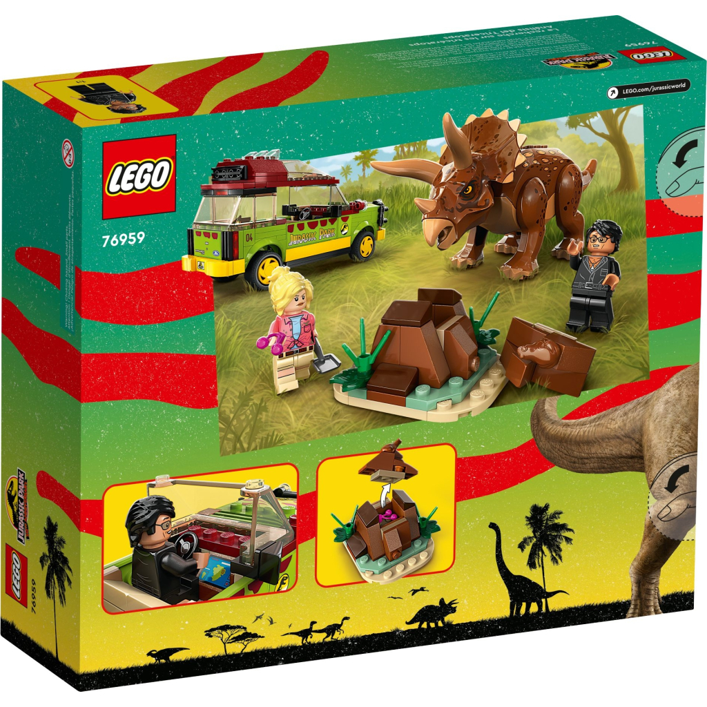 Конструктор LEGO Jurassic World Дослідження трицератопсів 281 деталі (76959) - зображення 6
