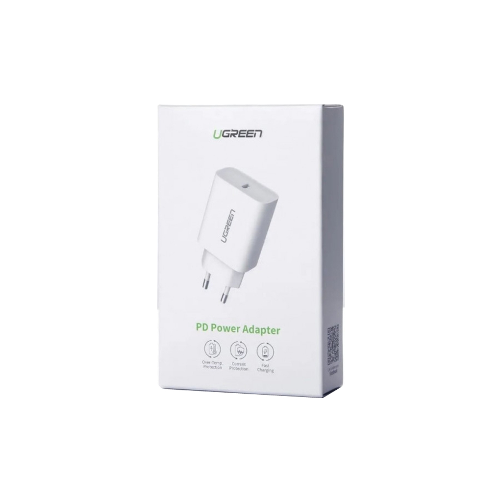 Зарядний пристрій Ugreen CD137 Type-C PD 20W Charger (White) (60450) - зображення 2