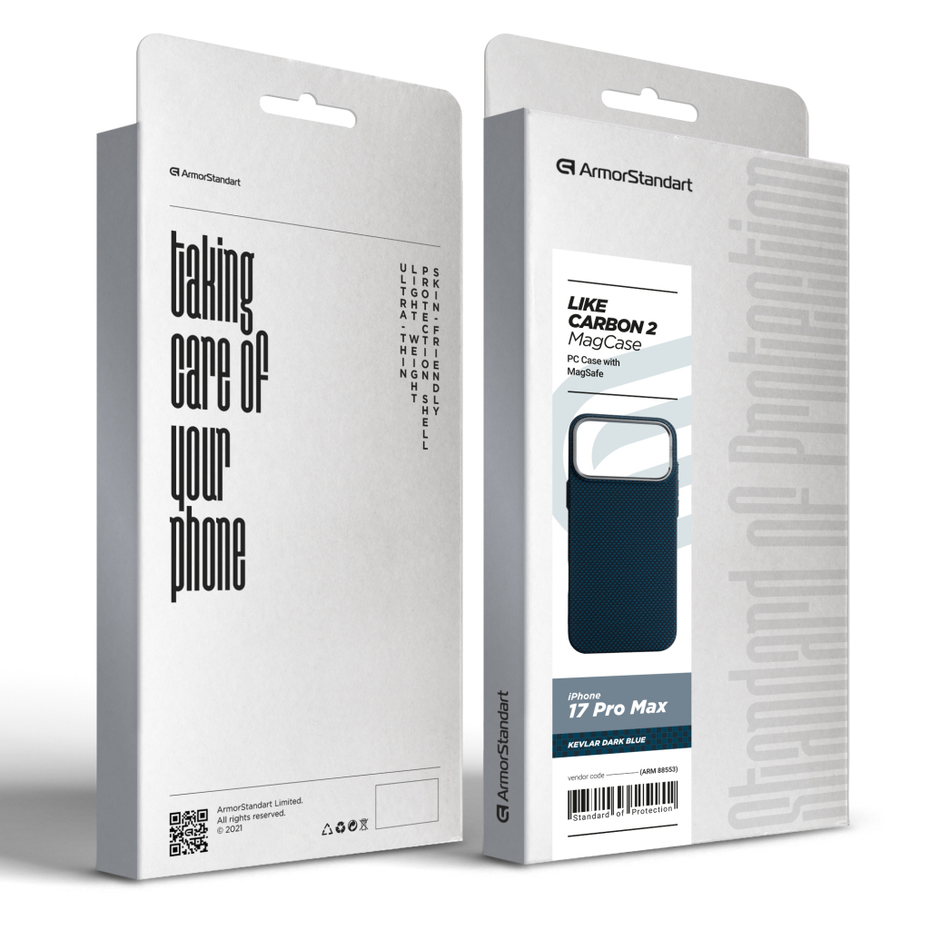 Чохол до мобільного телефона Armorstandart LikeCarbon2 MagCase Apple iPhone 17 Pro Max Kevlar Dark Blue (ARM88553) - зображення 8
