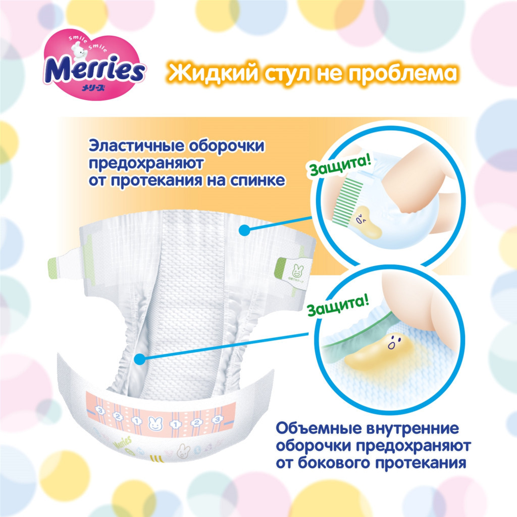 Підгузки Merries для дітей S 4-8 кг 82 шт (553089) - зображення 6
