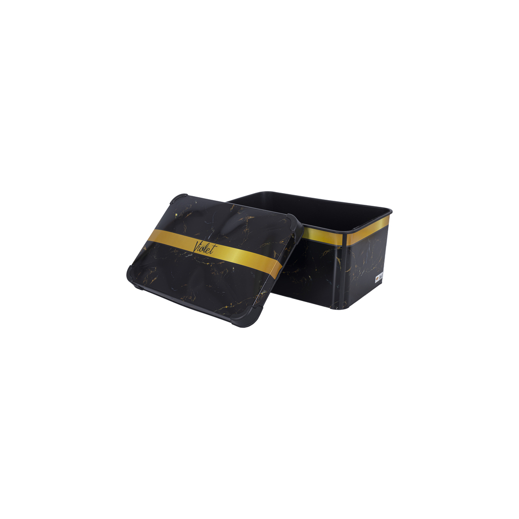Контейнер для зберігання Violet House 0647 Decor Marble Black 10 л (0647 DECOR Marble BLACK з/кр. 10) - изображение 3