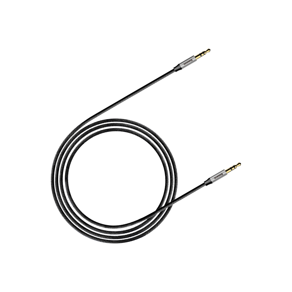 Кабель мультимедійний 3.5mm M to 3.5mm M 1.0m silver-black Baseus (CAM30-BS1) - зображення 2