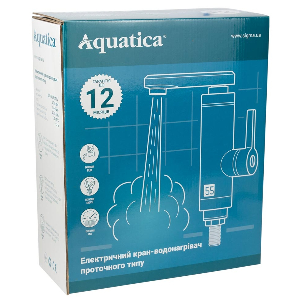 Проточний водонагрівач AQUATICA NZ 3.0кВт 0.4-5бар для кухн (9797122) - зображення 3