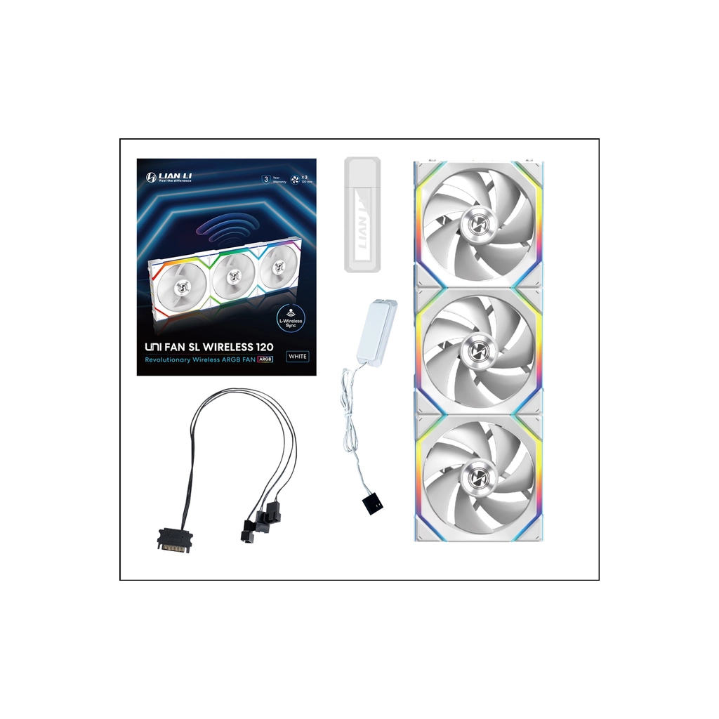Кулер до корпусу Lian Li Uni Fan SL WIRELESS 120-3, White (G99.12SL1W3W.00) - зображення 8