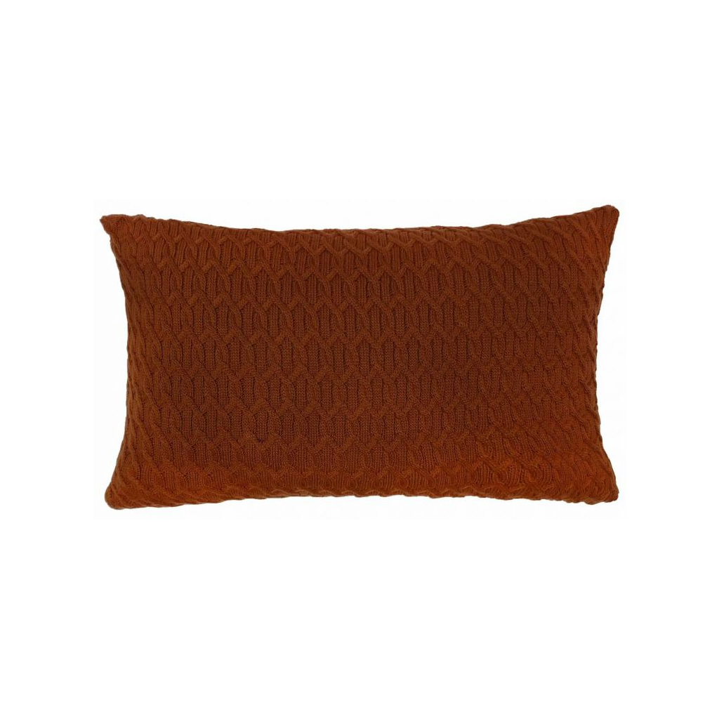 Подушка Прованс декоративна в'язана Ланцюги цеглянi 30х45 (4823093436855) - зображення 1