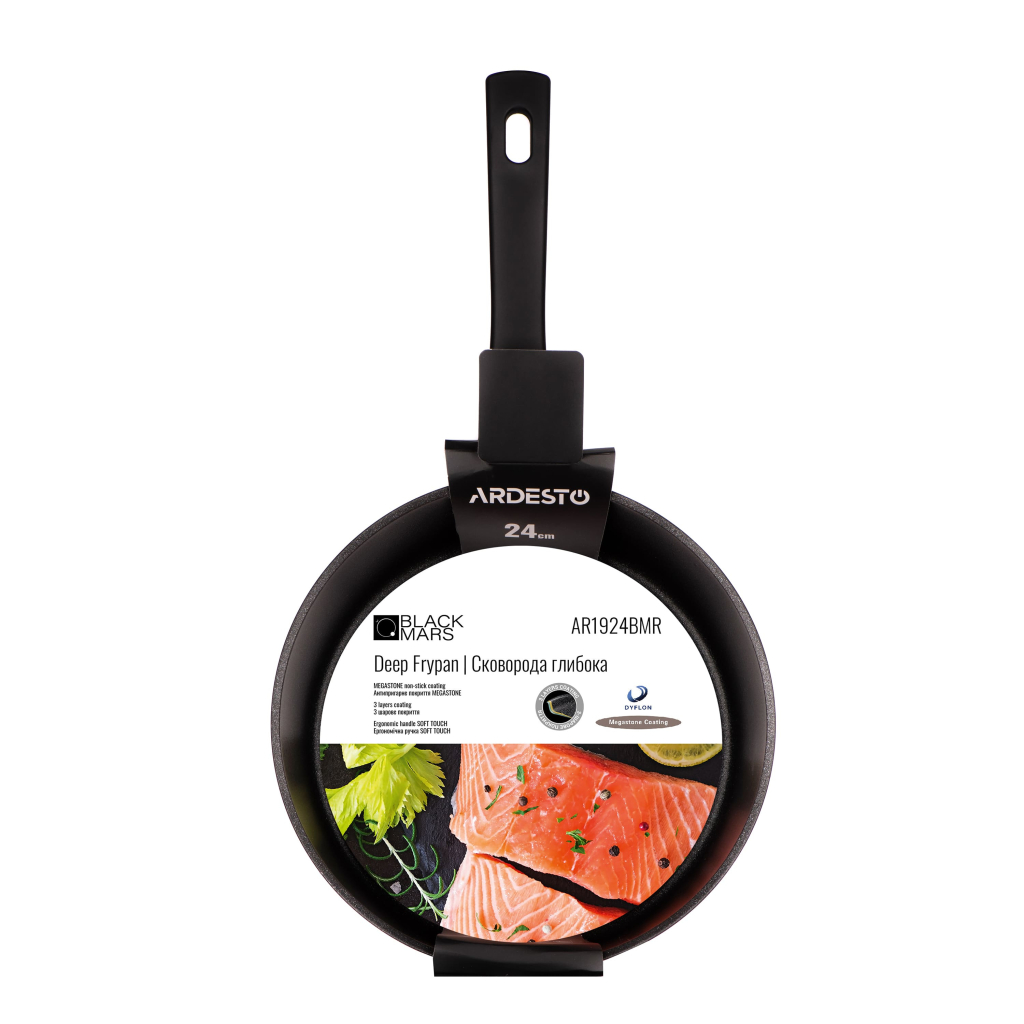 Сковорода Ardesto Black Mars Favola, 24см, алюміній, чорний (AR1924BMR) - зображення 5