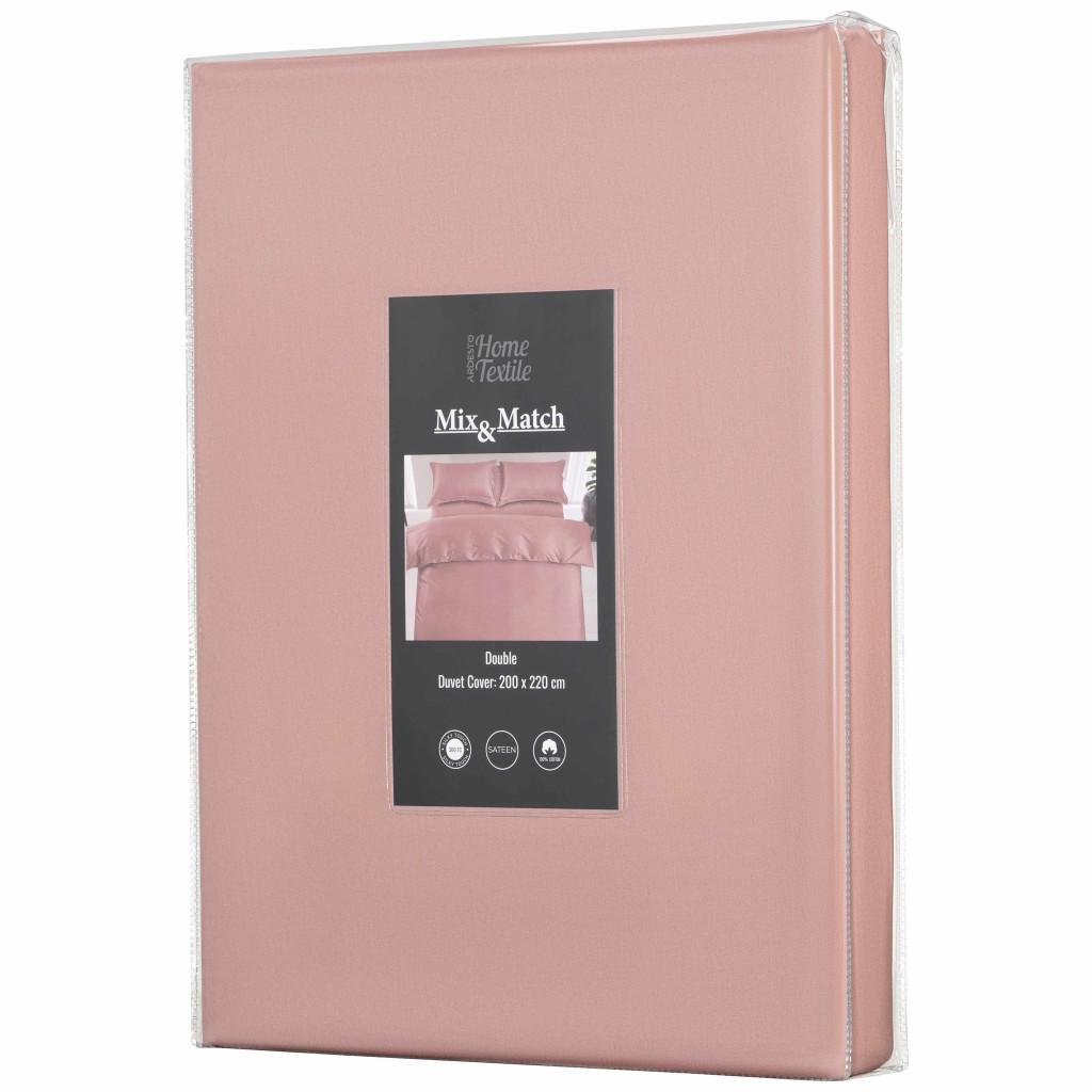 Підковдра Ardesto Mix&Match Premium 100% бавовна, сатин рожевий світлий 160х220 см (ART1622DVU) - зображення 2