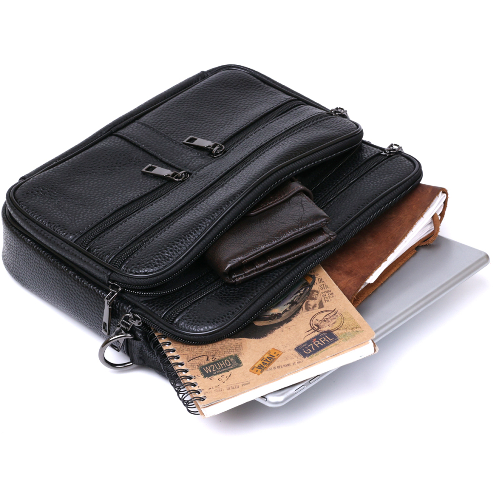 Сумка Vintage Шкіряна чоловіча Чорна (20669) - зображення 7