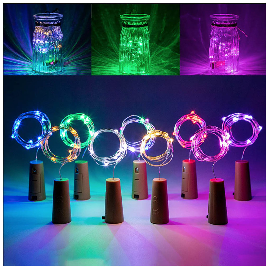 Гірлянда ColorWay пробка для пляшки на батарейках LED 20/2М (5шт/уп) кольорова (CW-GC-20L2BMC) - зображення 8