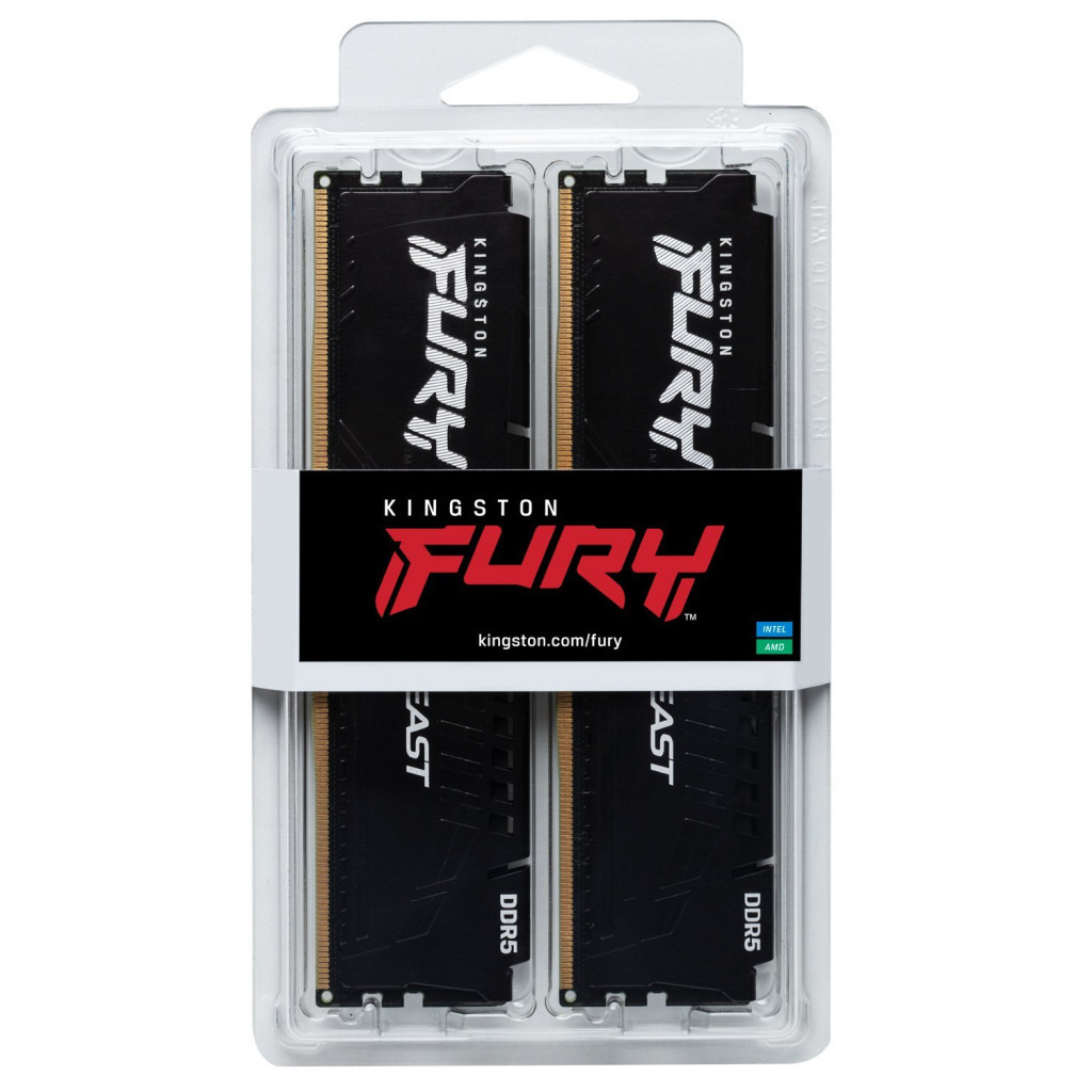 Модуль пам'яті для комп'ютера DDR5 16GB (2x8GB) 5200 MHz Beast Black Kingston Fury (ex.HyperX) (KF552C36BBEK2-16) - зображення 5