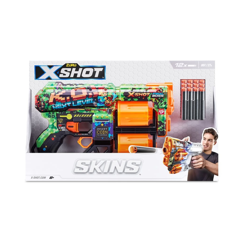 Іграшкова зброя Zuru X-Shot Швидкострільний бластер Skins Dread К.О. (12 патронів) (36517B) - зображення 5