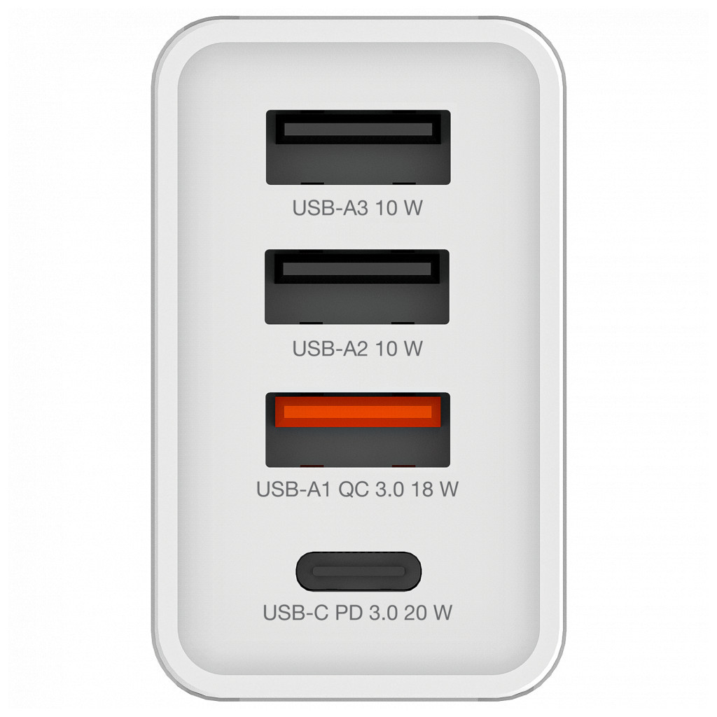 Зарядний пристрій Verbatim USB 30W PD3.0 4-ports white (49701) - зображення 3