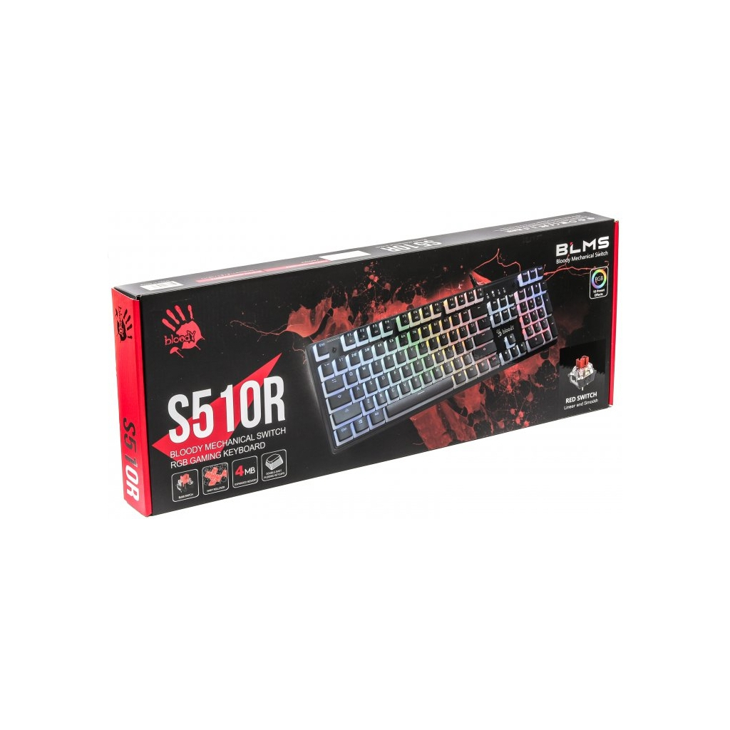 Клавіатура A4Tech Bloody S510R RGB BLMS Switch Red USB Pudding Black (4711421981736) - зображення 4