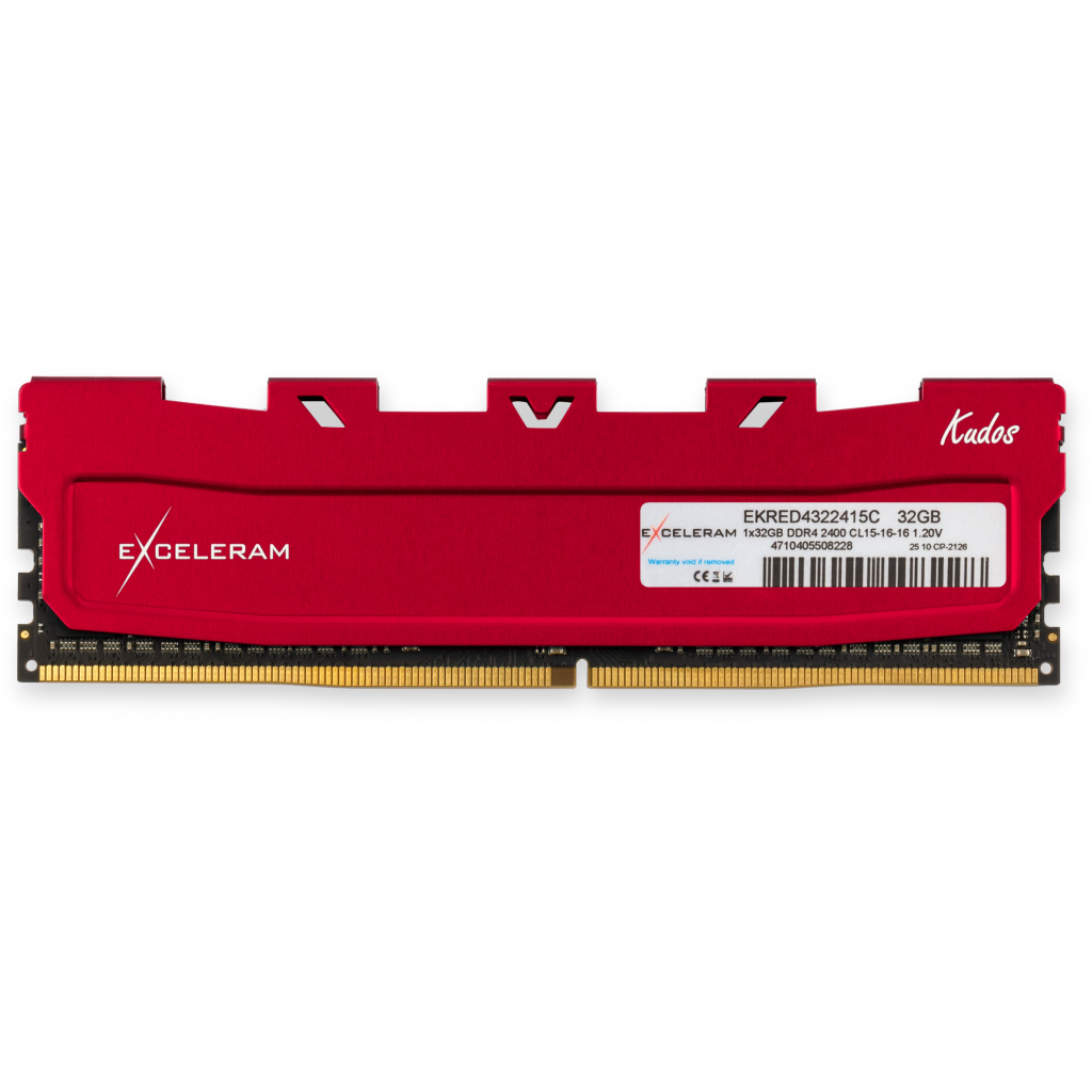 Модуль пам'яті для комп'ютера DDR4 32GB 2400 MHz Red Kudos eXceleram (EKRED4322415C) - зображення 1
