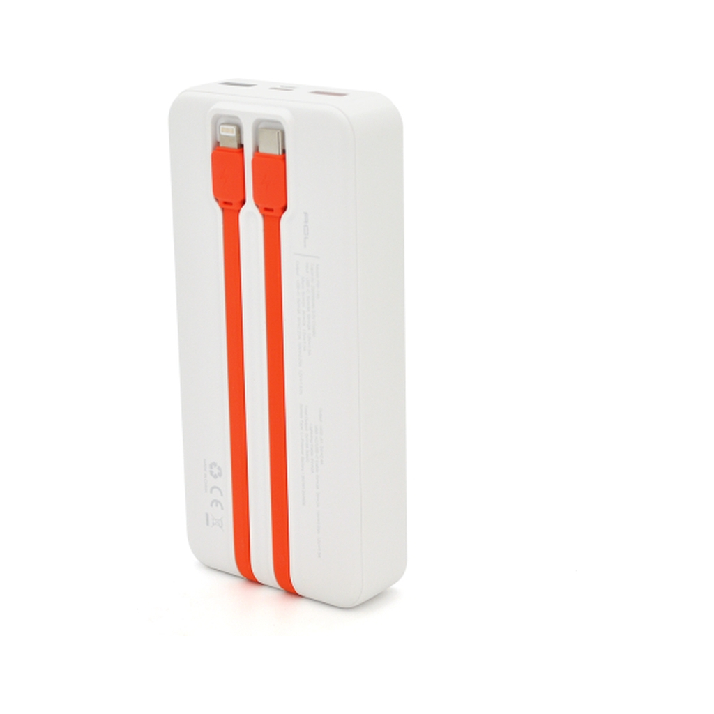 Батарея універсальна ACL 20000mAh, 22.5W, cables Type-C + Lighting, White (ACL PW-140) - зображення 3