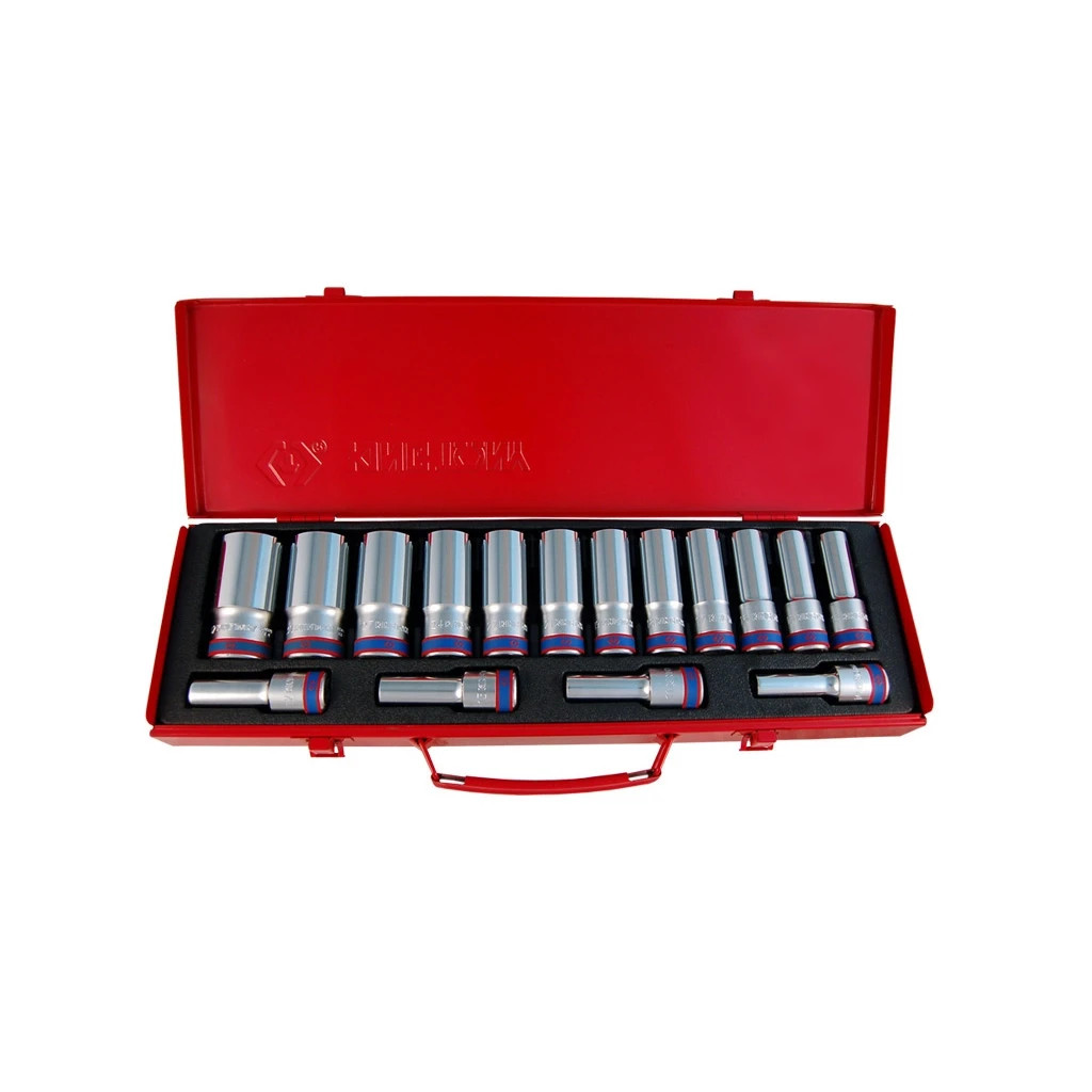 Набір головок KING TONY 1/2" 12-гранних подовжених 16 шт. (4216MR) - зображення 1