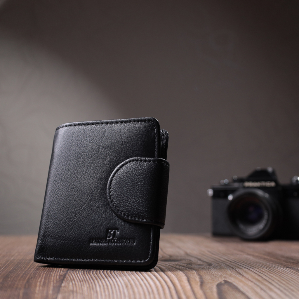 Гаманець ST Leather З натуральної шкіри Чорний (22701) - зображення 9