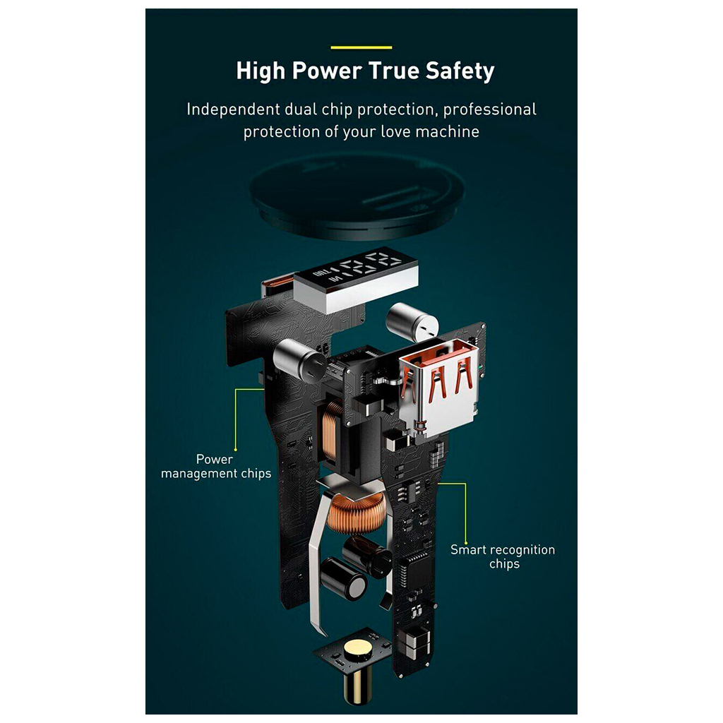 Зарядний пристрій Baseus Superme Digital Display PPS USB-A/Type-C Black (CCZX-01) - зображення 6