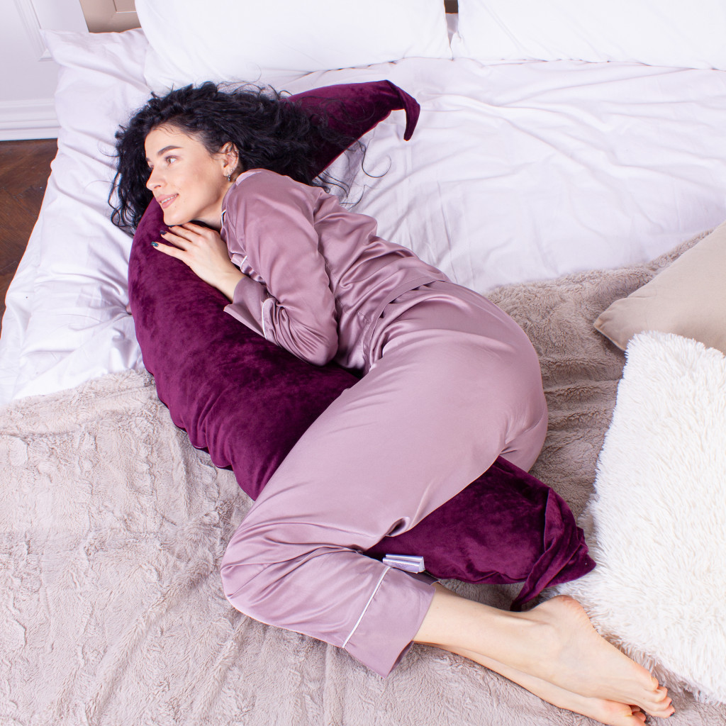 Подушка MirSon для вагітних та годування №8301 Velvet Line 28-0002 Excalibur Велюр 30х170х20 см (2200006200260) - изображение 5