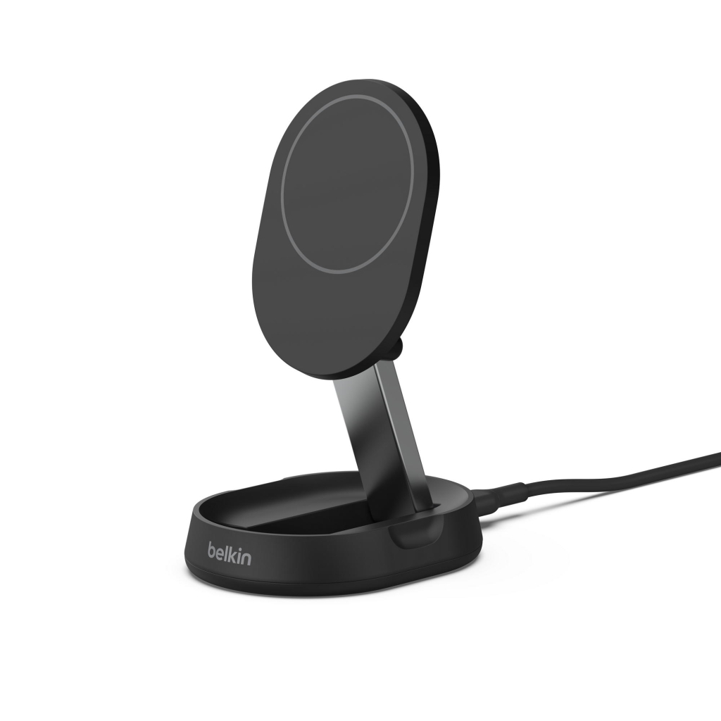 Зарядний пристрій Belkin 15W Magnetic Stand Qi2 black (WIA008BTBK) - зображення 4