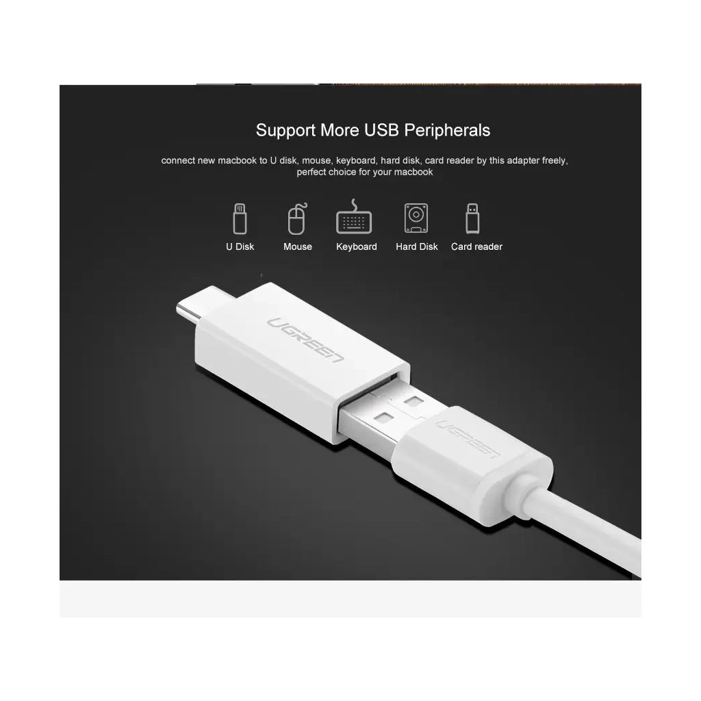 Перехідник OTG USB 3.0 AF to USB-C US173 White Ugreen (30155) - зображення 8