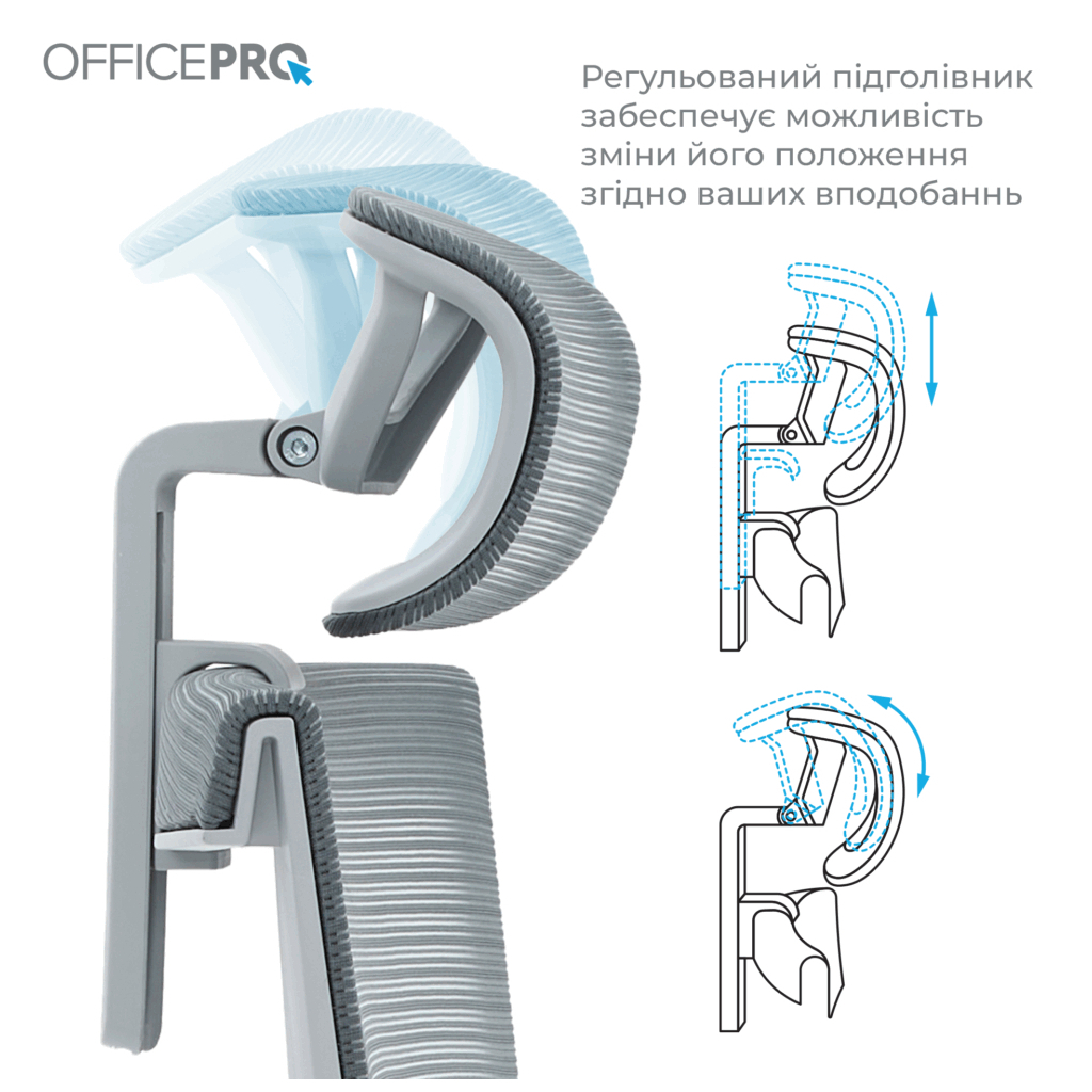 Офісне крісло OfficePro Elegant OC660-G-DG-DG (OC660-G-DG-DG) - зображення 5