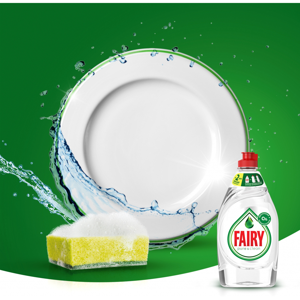 Засіб для ручного миття посуду Fairy Pure & Clean 650 мл (8001090837455) - зображення 8