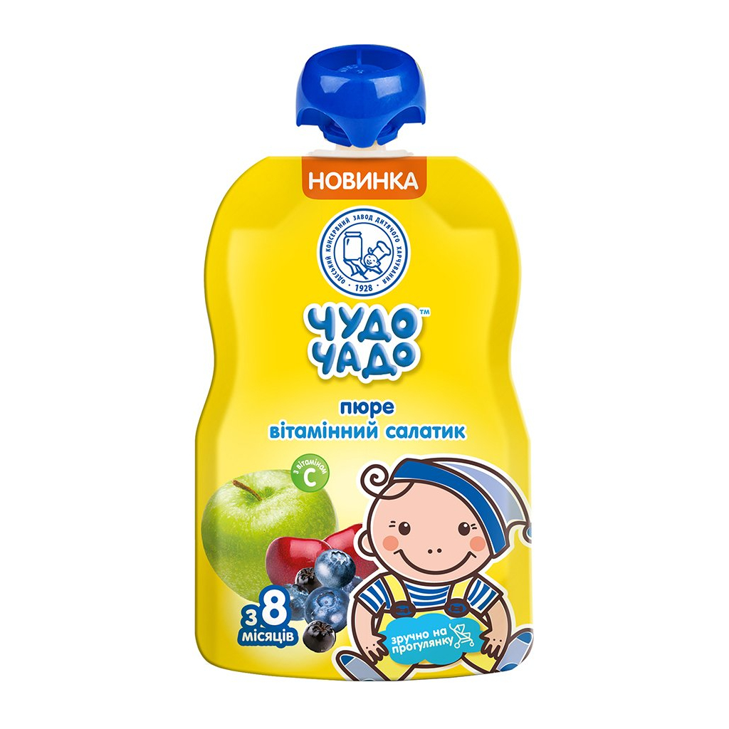 Дитяче пюре Чудо-Чадо Вітамінний салатик з вітаміном С, 90 г (4820016253896) - зображення 1