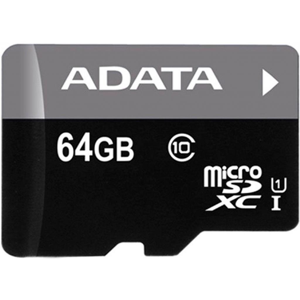 Карта пам'яті ADATA 64GB microSD class 10 UHS-I (AUSDX64GUICL10-R) - зображення 1