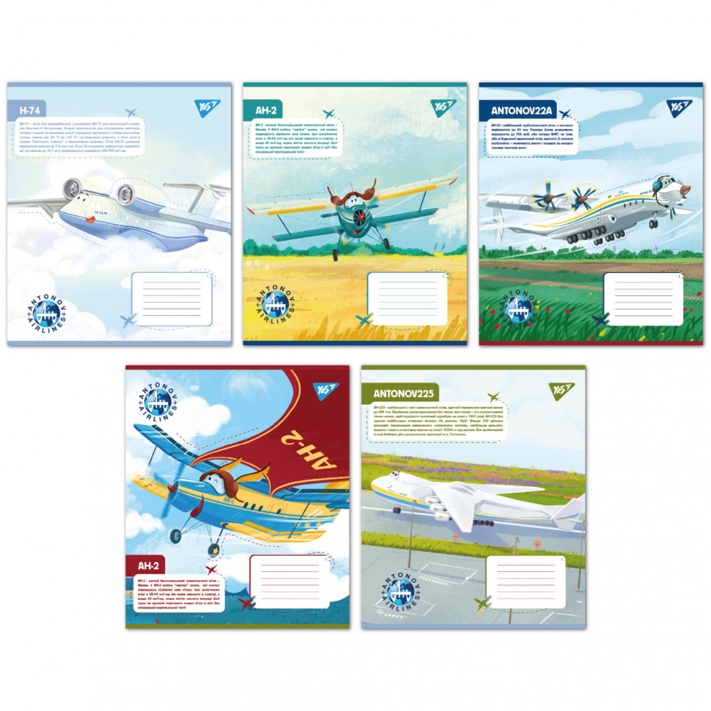 Зошит Yes Антонов. Моделі 12 аркушів лінія (767430) - зображення 1