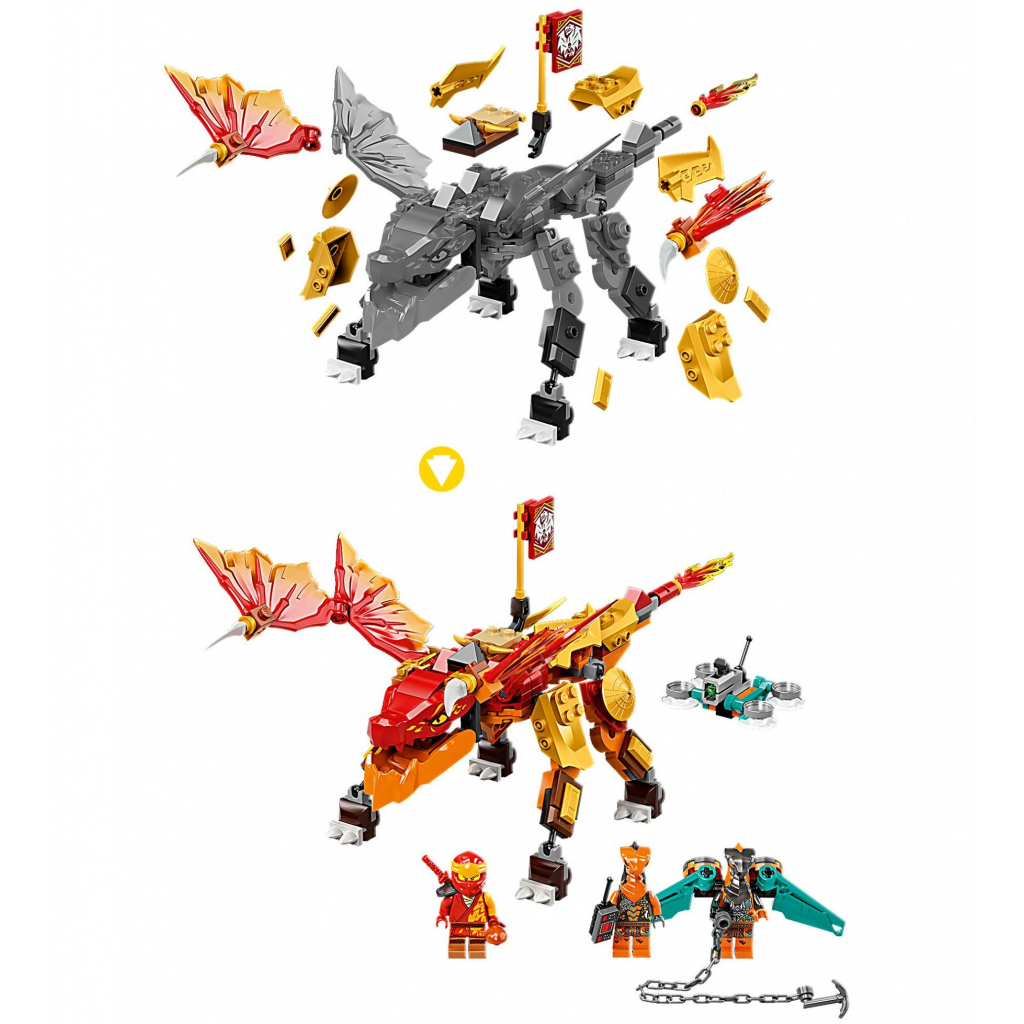 Конструктор LEGO Ninjago Вогненний дракон ЕВО Кая 204 деталі (71762) - зображення 7
