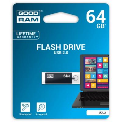 USB флеш накопичувач Goodram 64GB UCU2 Cube Black USB 2.0 (UCU2-0640K0R11) - зображення 3