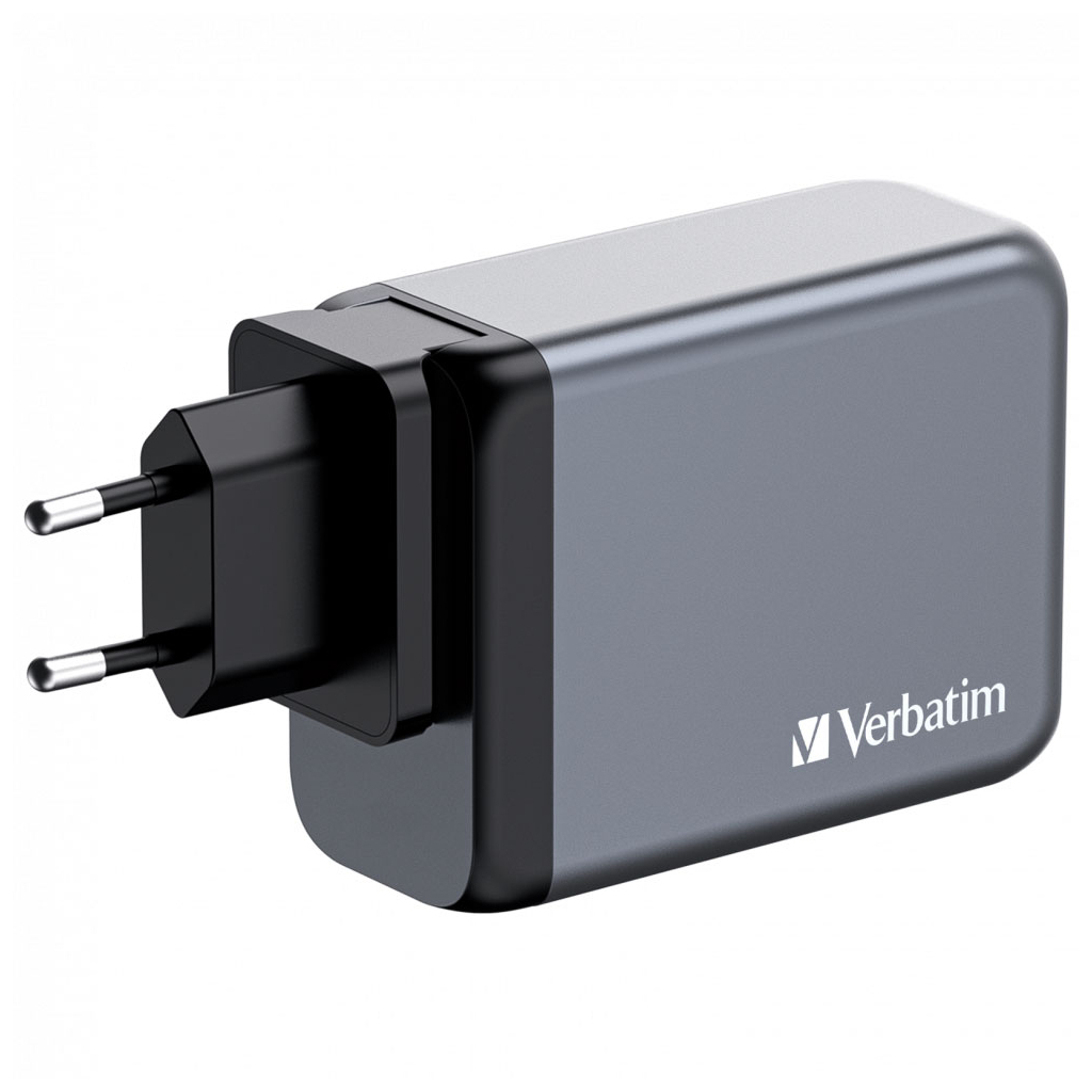 Зарядний пристрій Verbatim GaN 200 W 4 ports (2xUSB-C-100 W,USB-C-65 W /USB-A -3.0) (32204) - зображення 2